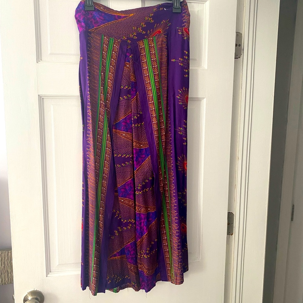 NWOT Wide leg pants with skirt overlay